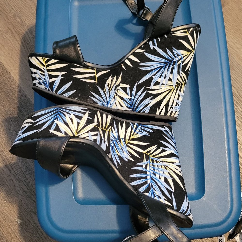 Charlotte Russe- Black Faux Leather Wedges